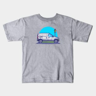 Car Van Cartoon Vector Icon Illustration Kids T-Shirt